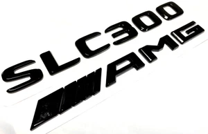 #2 BLACK SLC300 + AMG REPLACEMENT FOR MERCEDES REAR TRUNK EMBLEM BADGE DECAL LID - Picture 1 of 2