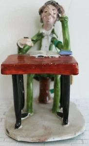 TP Ceramiche Poli Cesare Writer Signed Figurine Made in Italy COA Whimsy - Imagen 1 de 6