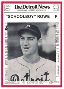 1981 The Detroit News #93 Lynwood "Schoolboy" Rowe - Detroit Tigers - Picture 1 of 2
