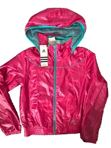 Adidas young girl Windbreaker Reflective Jacket Age 12 BNWT - Picture 1 of 7