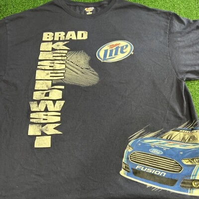 NASCAR Brad Keslowski #2 Miller Lite Blue Short Sleeve Graphic T-Shirt Size 3XL - Image 1 of 4