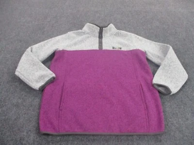 LL Bean Chaqueta Niñas XL 18 Gris Púrpura T Snap Polar Pullover Suéter Logo Juvenil Foto 1 de 4