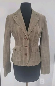 Blazer Karen Millen in velluto a coste oliva 3 bottoni taglia 6 - Foto 1 di 10
