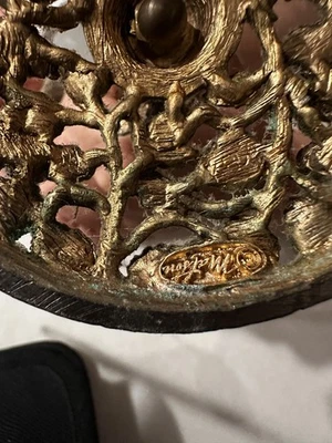 Vintage MATSON Roses 24k Gold Plated Vanity Magnifying Mirror- Excellent! - Image 1 of 4