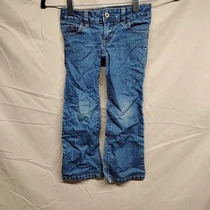 Faded Glory Girls Size 4 Stretch Adjustable Waist Denim Blue Jeans - Picture 1 of 19