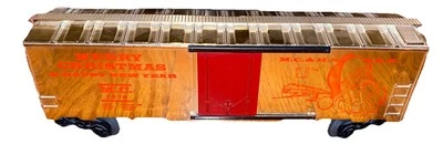 **DAMAGED** KMT, Kris Model Trains 1978 Merry Christmas BOXCAR Train Metallic - Image 1 of 4