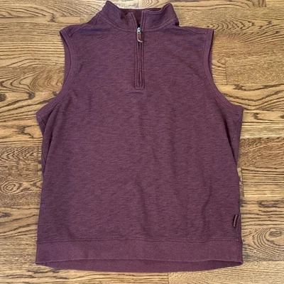 Duluth Trading Vest Mens XL Red 1/4-Zip Loophole Comfort Relaxed Fit Terry 88314 - Image 1 of 4