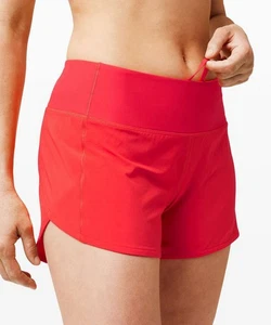 Lululemon Speed Up Short Long *4" Updated Fit Carnation Red Size 10 - Picture 1 of 10