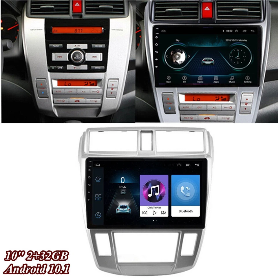 10'' 2+32GB Android 10.0 Stereo Radio GPS Bluetooth FM For Honda City 2008-2014 - Image 1 of 4