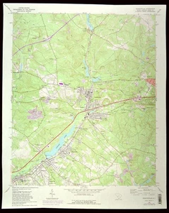 Graniteville Map of Gloverville South Carolina Langley Pond Aiken Burnettown - Picture 1 of 9