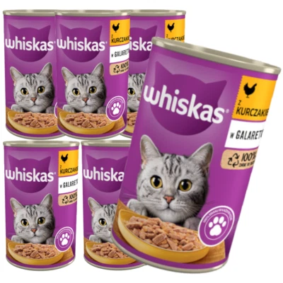 WHISKAS ADULT NASSFUTTER CHICKEN JELLY 6x400g - Bild 1 von 4