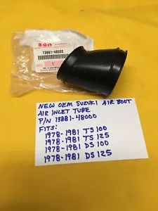 NUEVO FABRICANTE DE EQUIPOS ORIGINALES SUZUKI Manguera de entrada de caja de aire/bota de aire (13881-48000) TS125,TS100,DS125, Ahrma, - Imagen 1 de 4