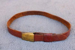 Boyville Genuine Leather OLD Vintage Belt 24 Estate Find Brass Cowboy Buckle ZP - Picture 1 of 11