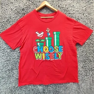 Camicia Super Mario Uomo 2XLarge Rossa Grafica Natale Manica Corta Regular Fit2010 - Foto 1 di 6