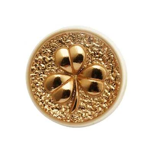 5pcs Clover Embossed Metal Buttons Vintage Style for Clothing Crafts Sewing DIY - Picture 1 of 9