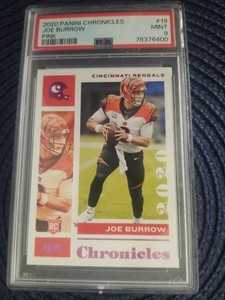 2020 PANINI CHRONICLES #19 JOE BURROW PSA 9 MINT PINK ROOKIE CARD 