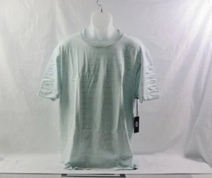 NWT Switch Remarkable Ripped Slashed Sleeves Splatter Striped Shirt 2XL LT Blue - Picture 1 of 11