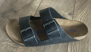 Neu Birkenstock Arizona Made in Germany Schwarz Echtleder Sandalen 41 US 10 - Bild 1 von 6