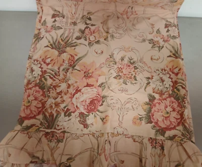 Ralph Lauren Guinevere Ruffled Full Flat Sheet 100% Cotton Sateen-1990's - Image 1 of 4