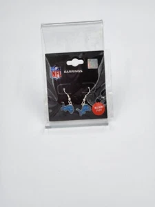 Detroit Lions NFL Team Logo Silver Dangler Earrings Jewelry - Picture 1 of 1