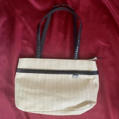 Bolso de Mano Tommy Hilfiger Vintage Marrón Oscuro/Tostado Tejido Paja Foto 1 de 4