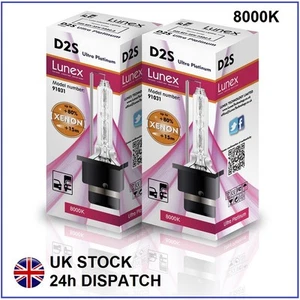 2 x D2S Genuine LUNEX XENON 8000K HID compatible 85122 66040 66240 53500 UPT - Imagen 1 de 1