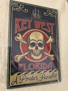 Key West pirate 6x9 Inch Wood Sign Ready to Hang Wall Decor art souvenir
