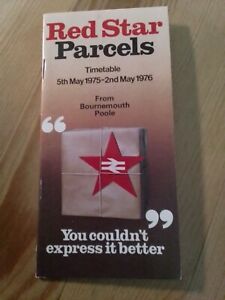 Vintage British Rail Red Star Parcel Service Timetable  Bournemouth Poole 1976>