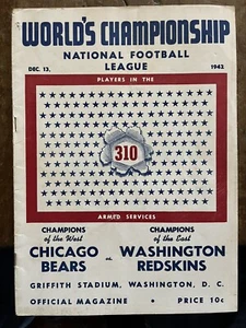 1942 NFL World Championship Chicago Bears-Washington Redskins football program!! - Picture 1 of 11