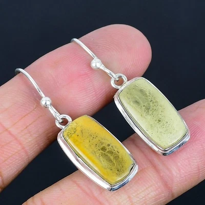 Increíble pendiente de joyería de plata de ley 925 con piedras preciosas de coral fósil de 1,55" s347 Foto 1 de 2