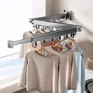 Wall Mounted Clothes Drying Rack, Retractable Clothes Drying Rack, 3 Fold Lau... - Picture 1 of 6