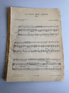 La plus que lente di Claude Debussy. Spartiti per pianoforte 1910 vintage made in France - Foto 1 di 14