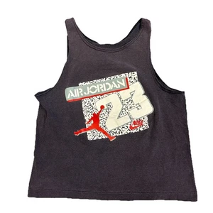 VTG NIKE AIR JORDAN BOY'S L BASKETBALL FADED BLACK GRAY TANK TOP USA MADE (18) - Picture 1 of 5