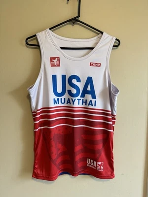 Camiseta Combat Corner CRNR 2023 EE. UU. MUAY THAI para hombre XS reversible roja azul Foto 1 de 4