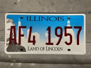 ILLINOIS LICENSE PLATE AF4 1957 - Picture 1 of 1