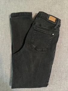 Jeans Judy Blue 5/27 Boyfriend Fit Negro Elástico Tobillo Bohemio Preppy - Imagen 1 de 13