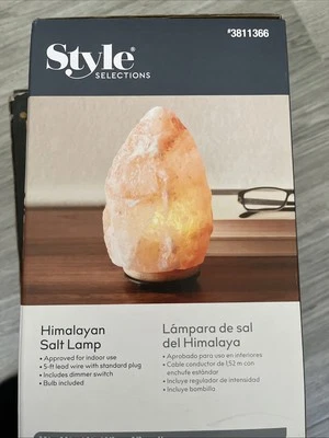 Lámpara de sal rosa natural del Himalaya, interruptor de atenuación, luz nocturna cálida, cable de 5 pies H5 Foto 1 de 3