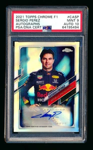 2021 Topps Chrome F1 #CA-SP Sergio Perez Refractor Autograph #69/85 PSA 9 DNA 10 - Picture 1 of 2