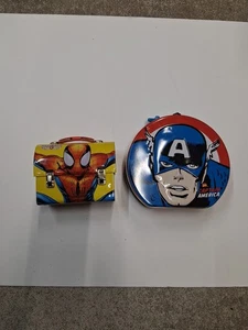 Spider-Man,Captain America Mini Lunch Box Lot - Picture 1 of 10