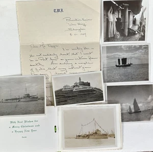T W Joyce / ENCLOSING PHOTOS OF SHIPS AND JUNKS IN SHANGHAI IN CHRISTMAS - Picture 1 of 1
