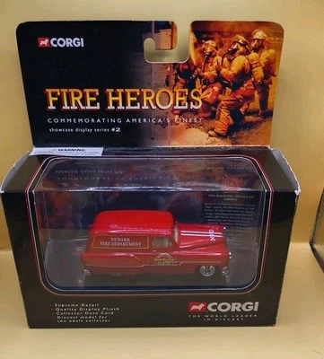 2001 CORGI FIRE HEROES 1953 PONTIAC VAN  Deputy Chief NEWARK FIRE DEPT New - Image 1 of 4
