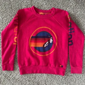 Aviator Nation Venice Logo Crew Neck Sweatshirt Hot Pink Kids 14 - Picture 1 of 6