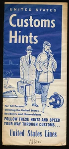 1956 USA Custom Hints Broschüre - United States Lines - Bild 1 von 1