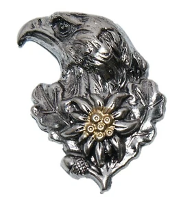 Anstecker Adler Jagdabzeichen Jagd Hut-Abzeichen Jäger Edelweiß Trachten Wandern - Bild 1 von 5