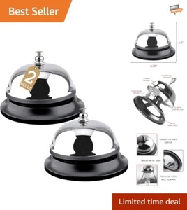 Elegant Chrome-Plated Desk Bell - 2 Pack Service Call Bells for Professionals - Picture 1 of 11