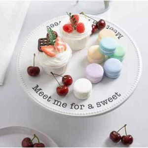 Cake Stand, 10 Inch Porcelain Cake Plate, Round Dessert Stand Home Decorating - Picture 1 of 5