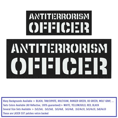 TACTICAL FREAKY Bundle Set 2 Antiterrorism Officer Reflective Patches Plate Carrier Federal #X