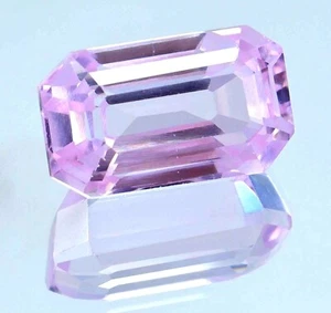 13.10 Ct Natural Certified Pink Morganite from Brazil Emerald Cut Loose Gemstone - Picture 1 of 4