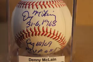 DENNY McLAIN BASEBALL FIRMATO - Foto 1 di 2