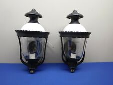 Outdoor lighting fixtures, Pair of 2, cast aluminum and glass, Us made